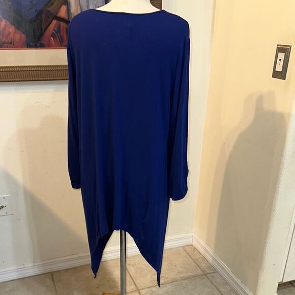 Chico’s Elegant Blue Asymmetrical Tunic Size 3-XL - Picture 8 of 11